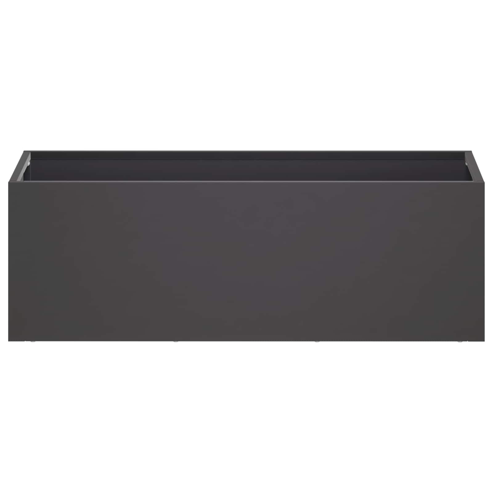 vidaXL Doniczka ogrodowa Czarny 60 x 20 x 20 cm Stal zimnogięta