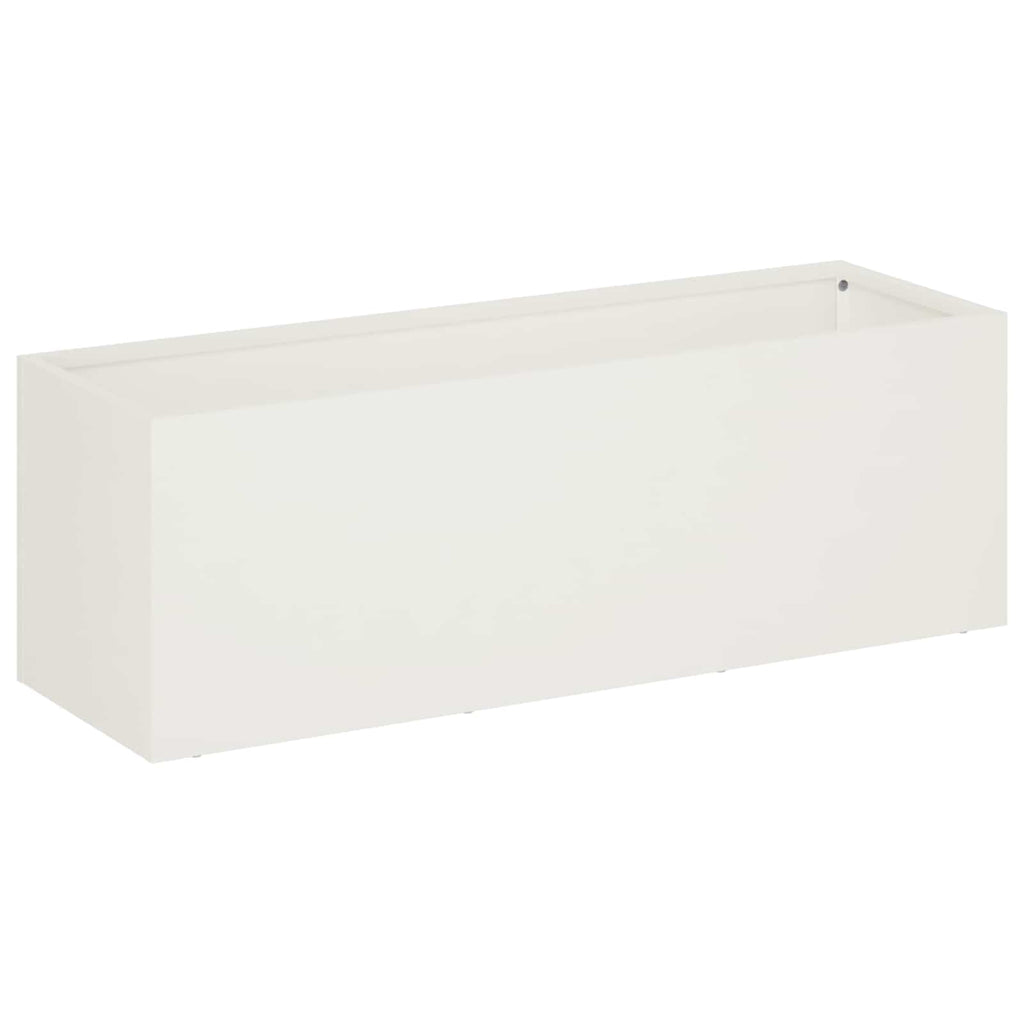vidaXL Doniczka ogrodowa 2 szt. Biały 60 x 20 x 20 cm Stal zimnogięta