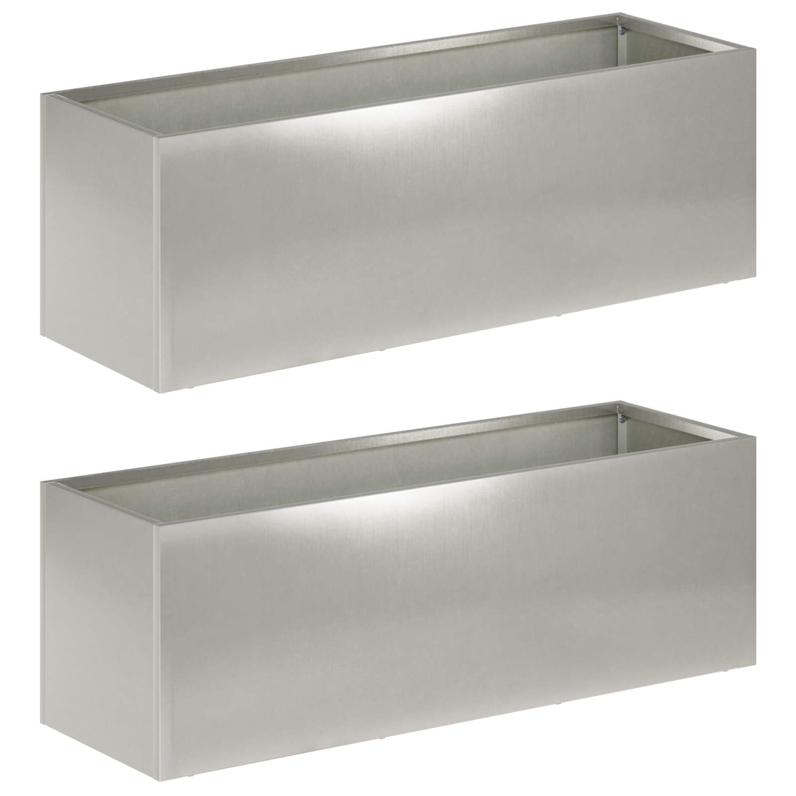 vidaXL Doniczka ogrodowa 2 szt. srebrny 60 x 20 x 20 cm