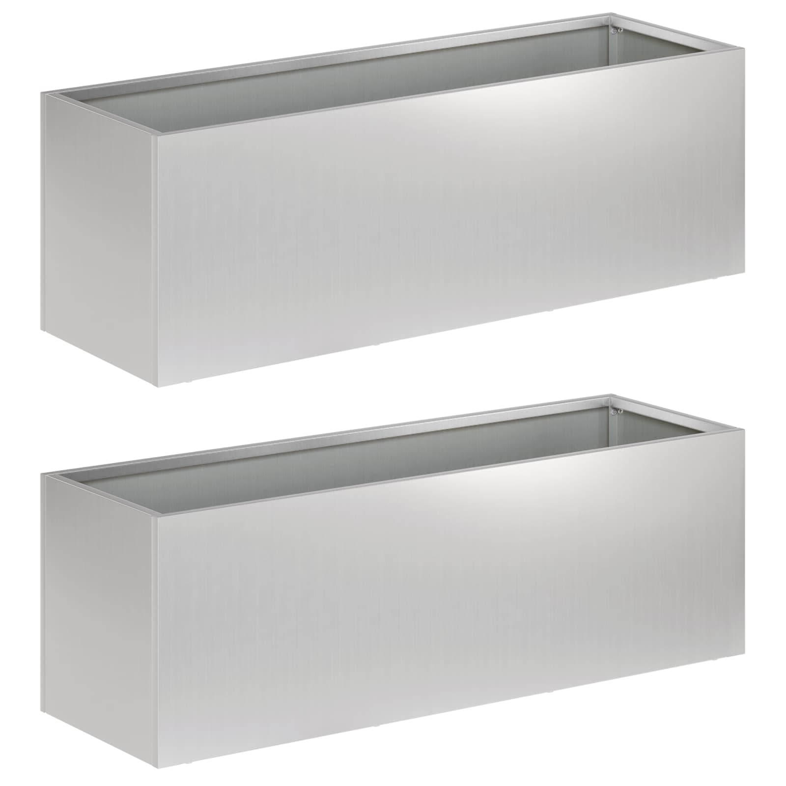 vidaXL Doniczka ogrodowa 2 szt. srebrny 60 x 20 x 20 cm