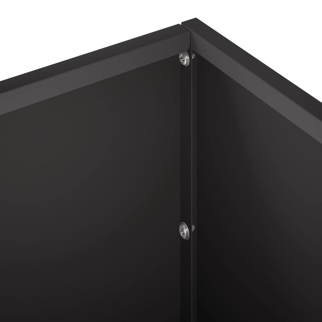 vidaXL Doniczka ogrodowa Czarny 80 x 20 x 20 cm Stal zimnogięta