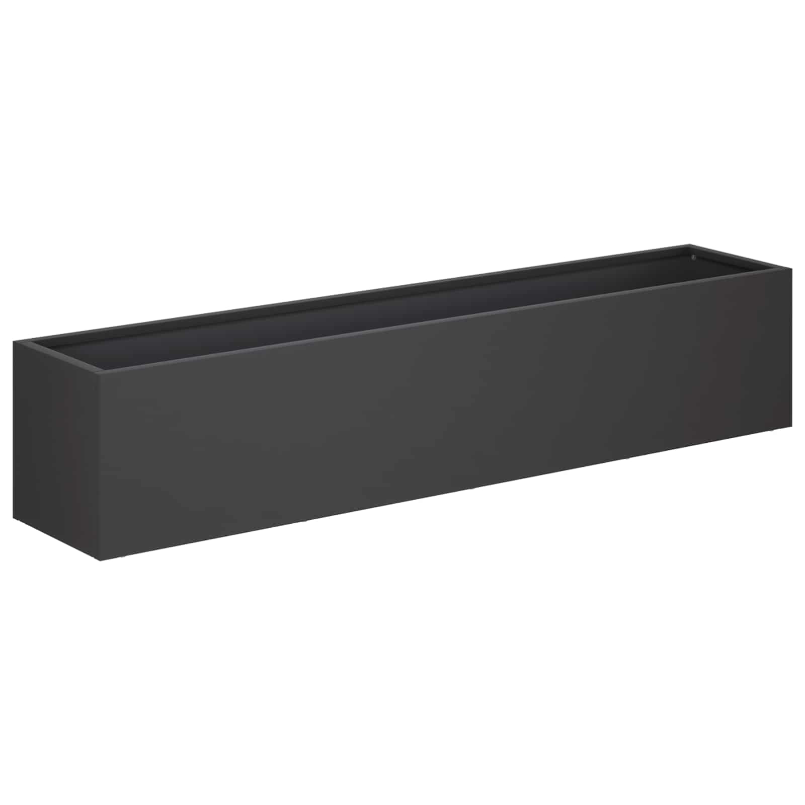 vidaXL Doniczka ogrodowa Czarny 80 x 20 x 20 cm Stal zimnogięta