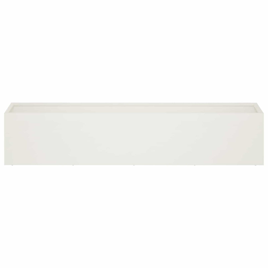 vidaXL Doniczka ogrodowa Biały 80 x 20 x 20 cm Stal zimnogięta