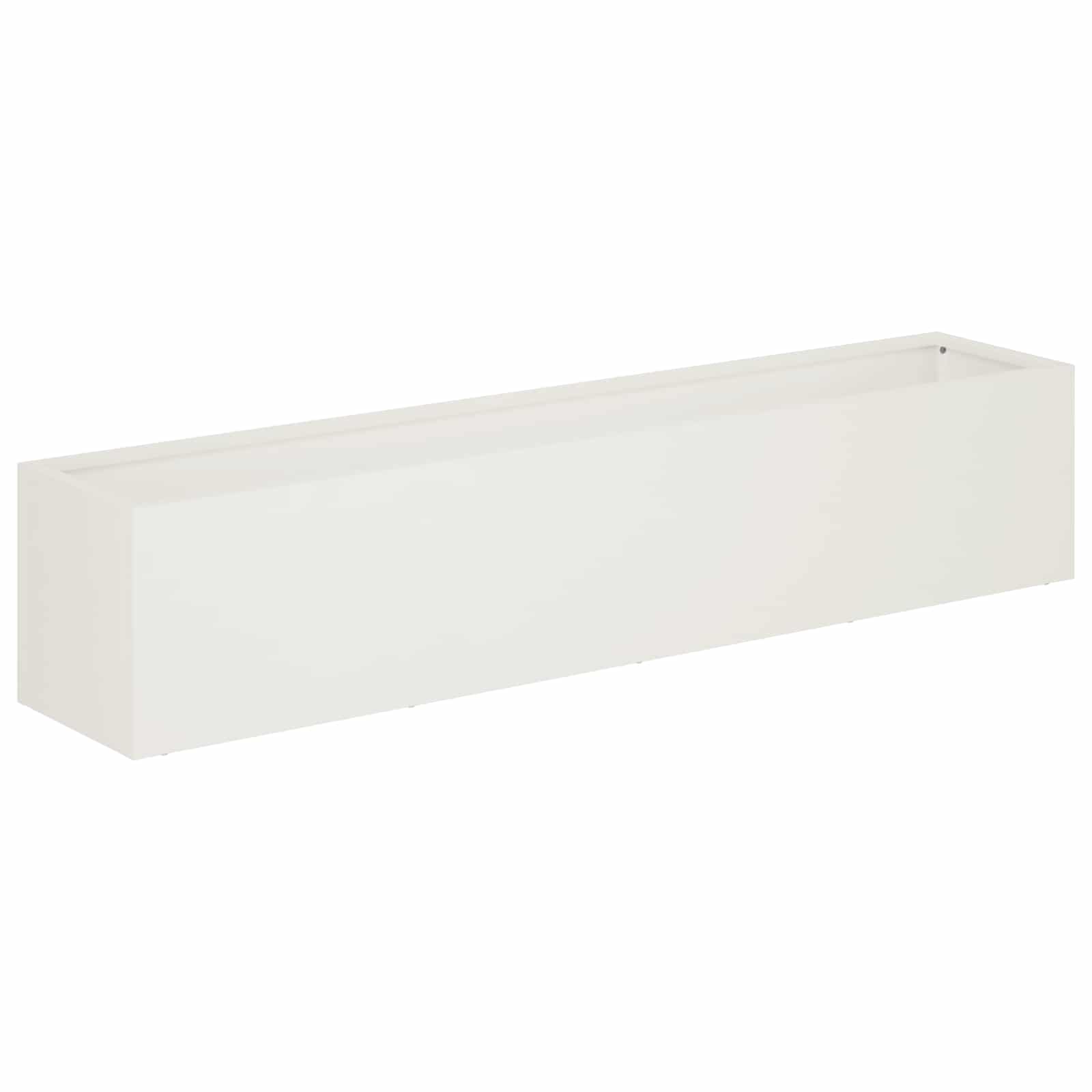 vidaXL Doniczka ogrodowa 2 szt. Biały 80 x 20 x 20 cm Stal zimnogięta