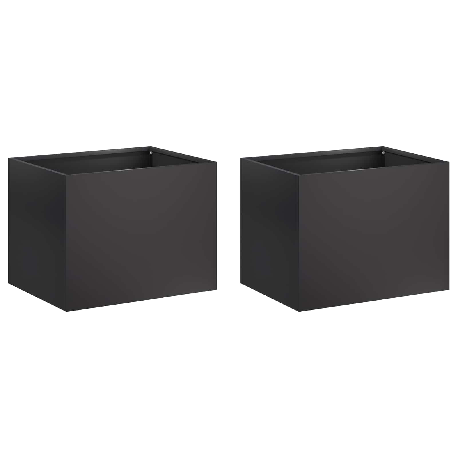 vidaXL Doniczka ogrodowa 2 szt. Czarny 40 x 30 x 30 cm Stal zimnogięta