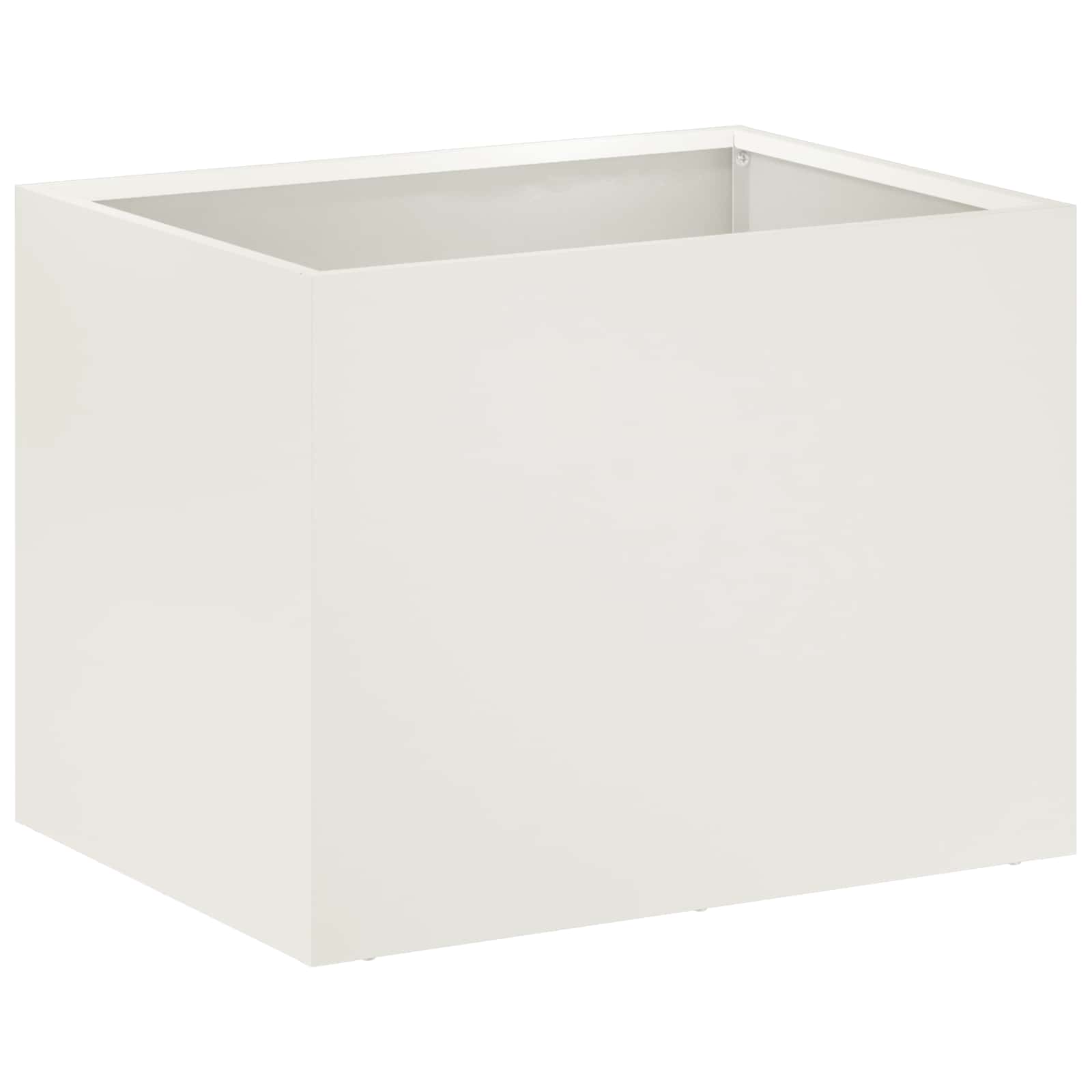 vidaXL Doniczka ogrodowa Biały 40 x 30 x 30 cm Stal zimnogięta