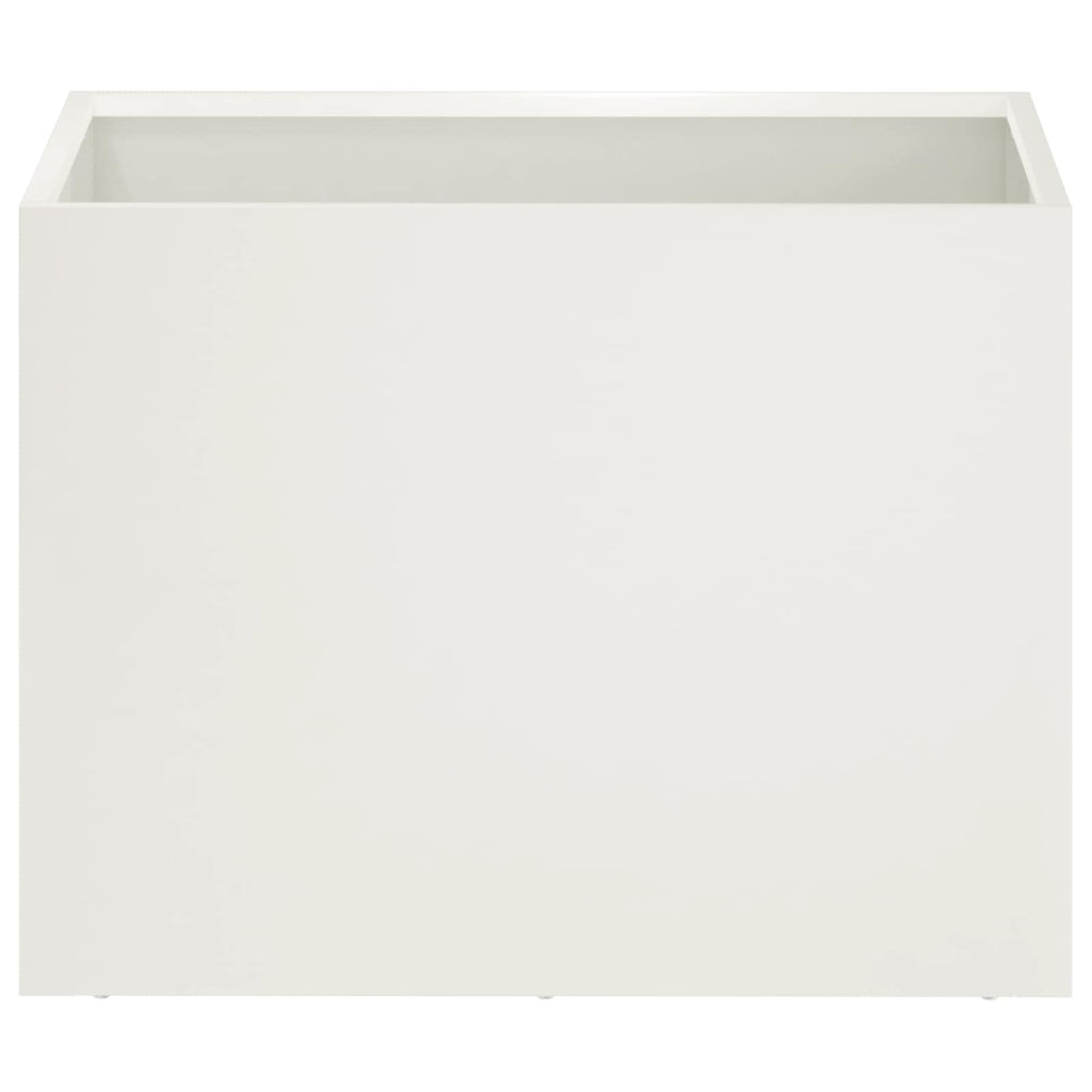 vidaXL Doniczka ogrodowa Biały 40 x 30 x 30 cm Stal zimnogięta