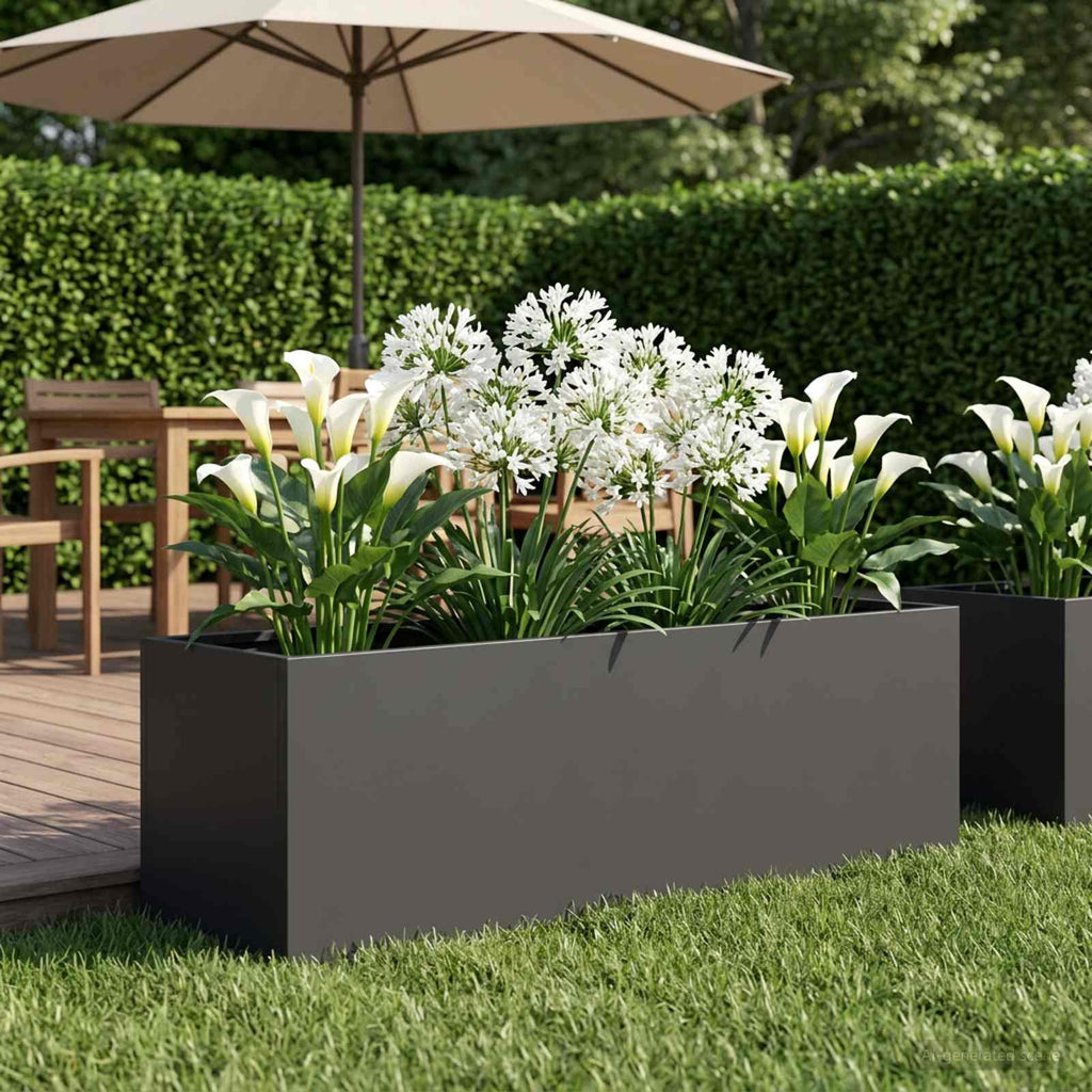 vidaXL Doniczka ogrodowa Czarny 80 x 30 x 30 cm Stal zimnogięta