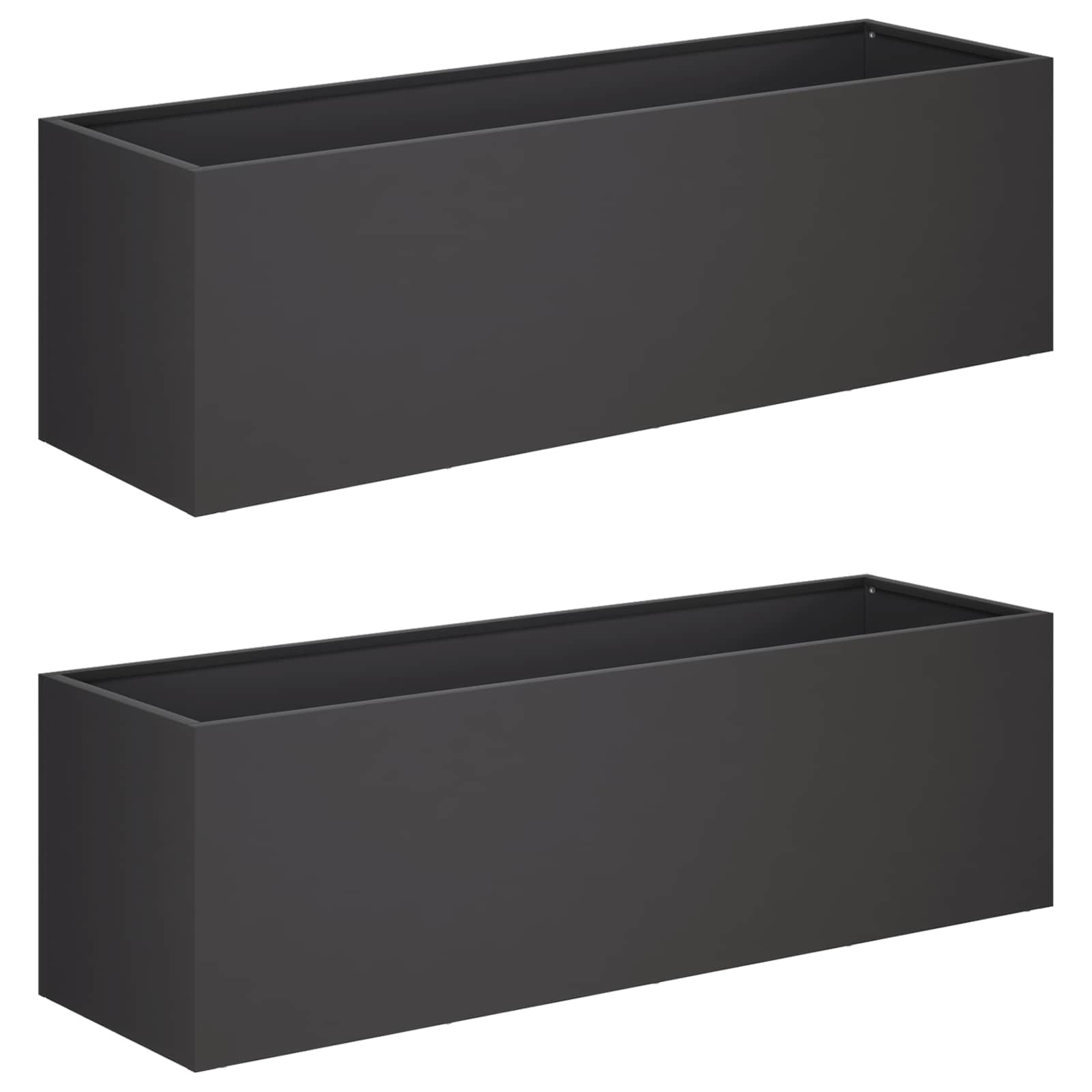 vidaXL Doniczka ogrodowa 2 szt. Czarny 80 x 30 x 30 cm Stal zimnogięta
