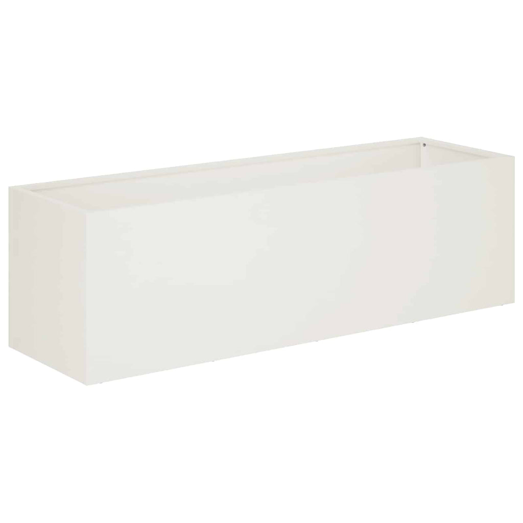 vidaXL Doniczka ogrodowa 2 szt. Biały 80 x 30 x 30 cm Stal zimnogięta