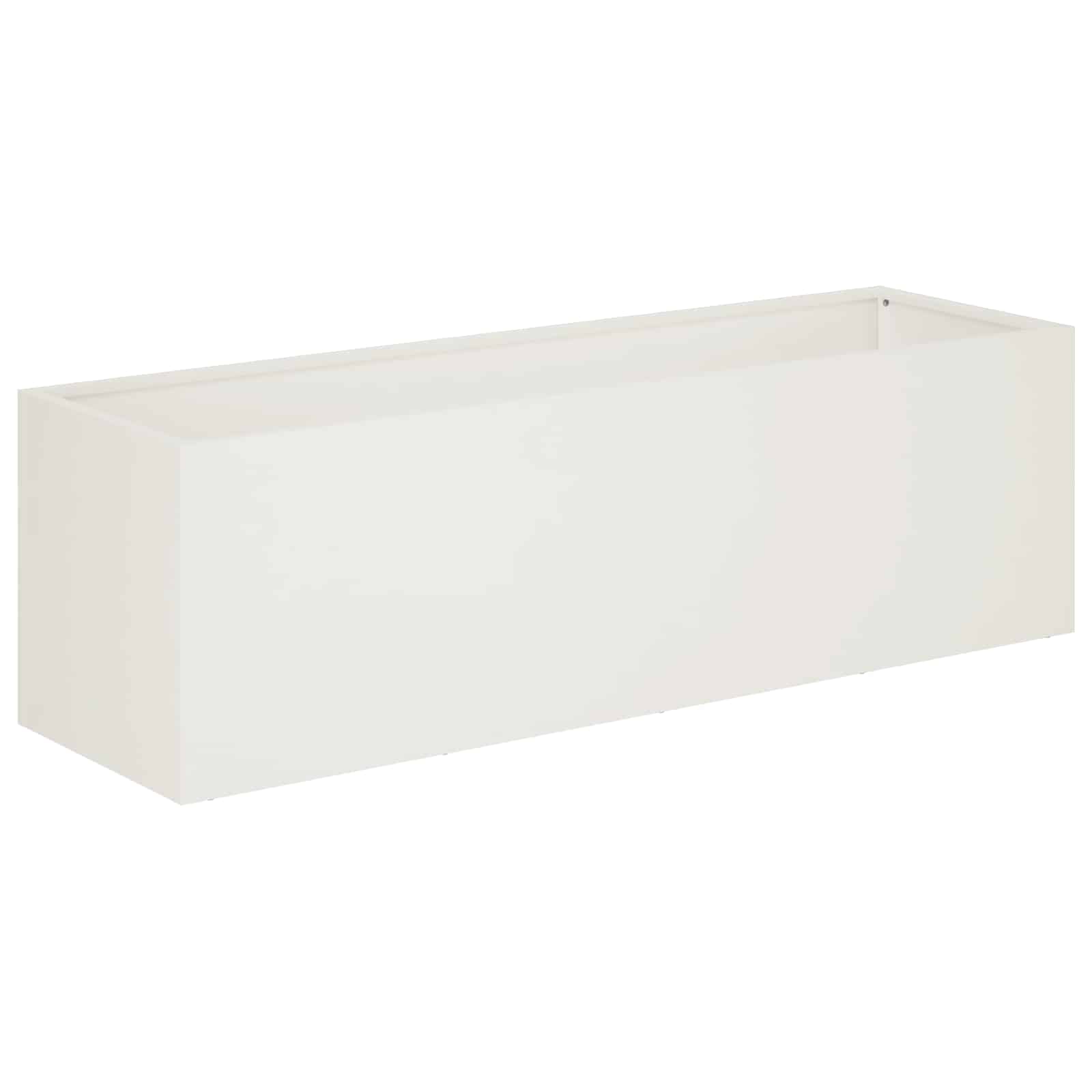 vidaXL Doniczka ogrodowa 2 szt. Biały 80 x 30 x 30 cm Stal zimnogięta