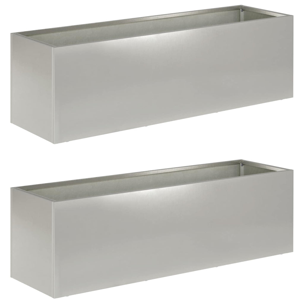 vidaXL Doniczka ogrodowa 2 szt. srebrny 80 x 30 x 30 cm