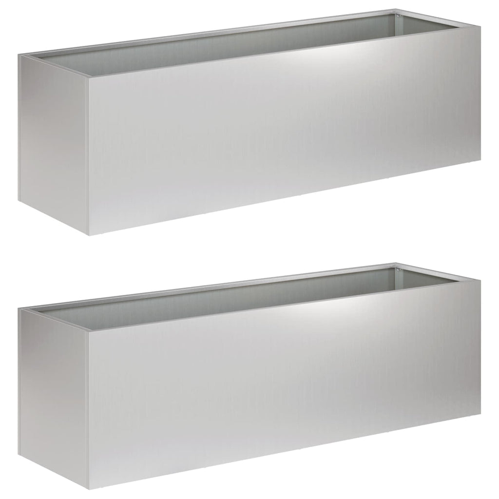 vidaXL Doniczka ogrodowa 2 szt. srebrny 80 x 30 x 30 cm