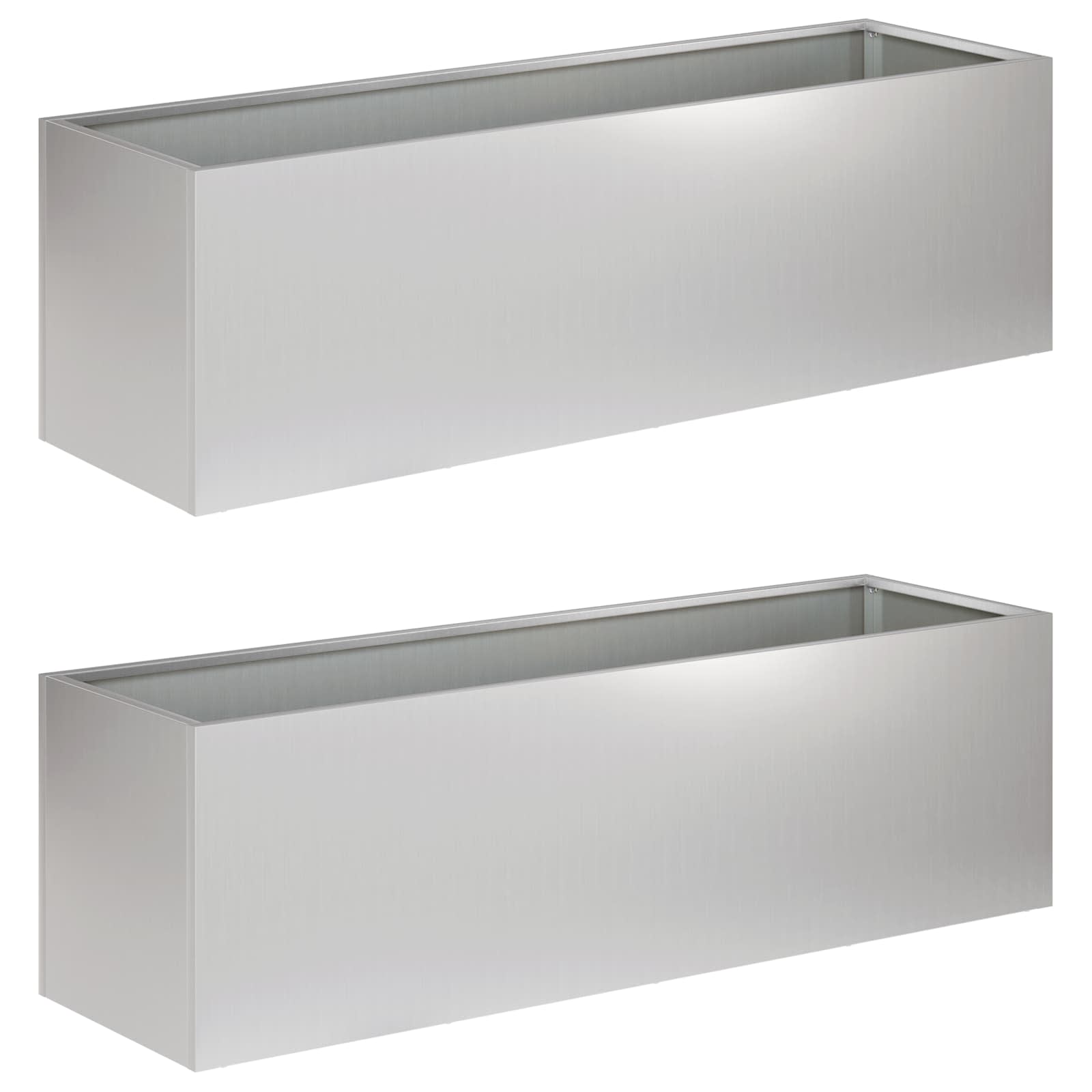 vidaXL Doniczka ogrodowa 2 szt. srebrny 100 x 30 x 30 cm