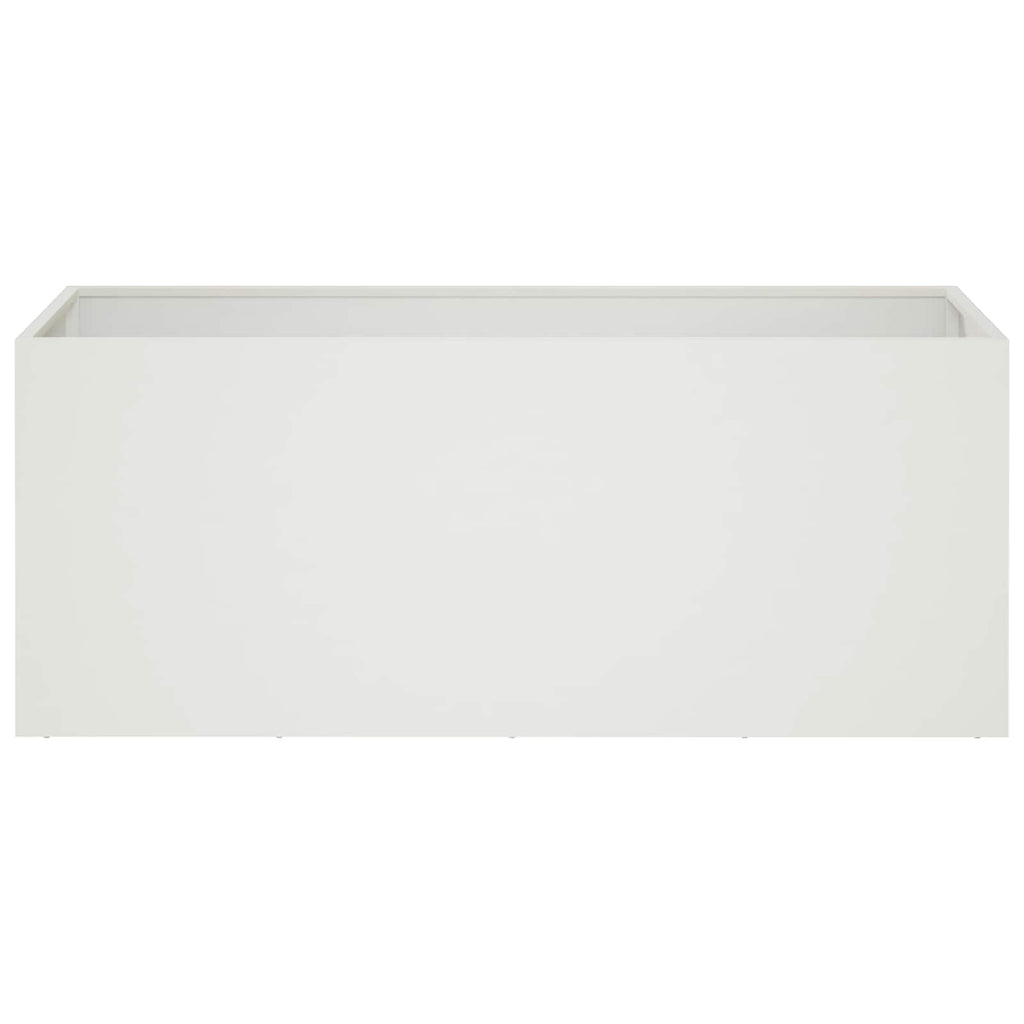 vidaXL Doniczka ogrodowa Biały 100 x 40 x 40 cm Stal zimnogięta