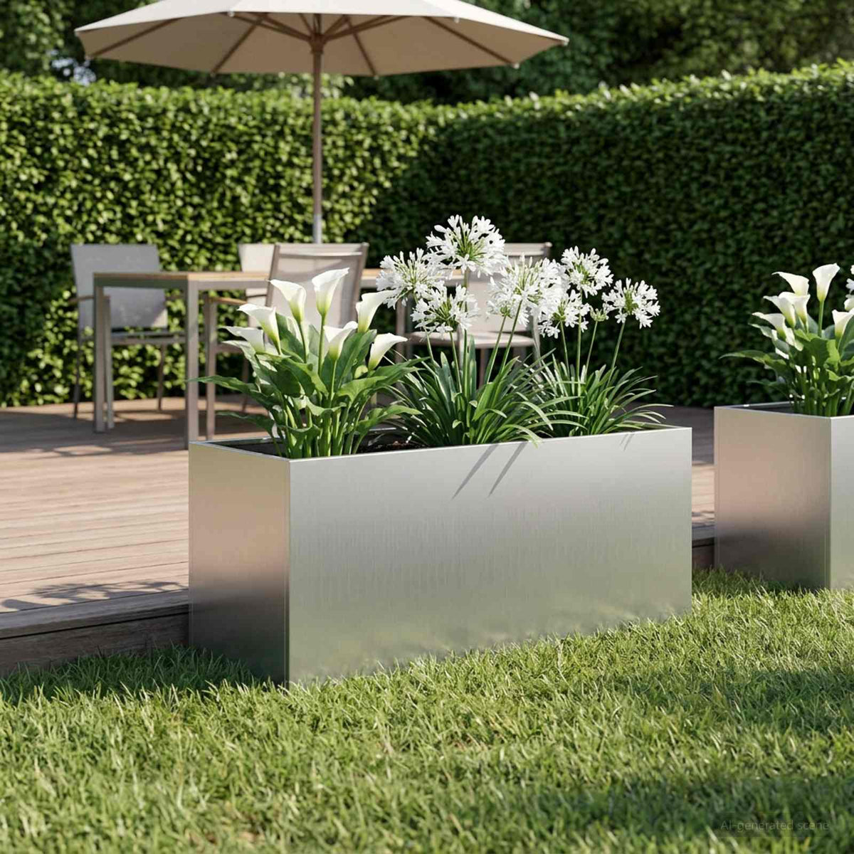 vidaXL Doniczka ogrodowa srebrny 100 x 40 x 40 cm Stal ocynkowana