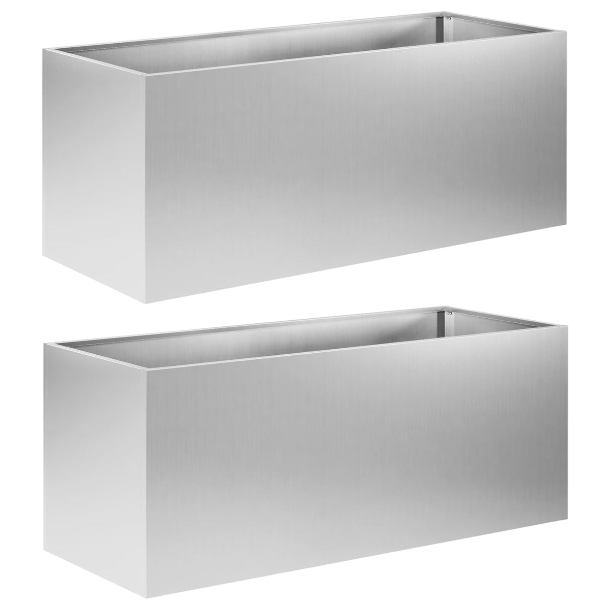 vidaXL Doniczka ogrodowa 2 szt. srebrny 100 x 40 x 40 cm
