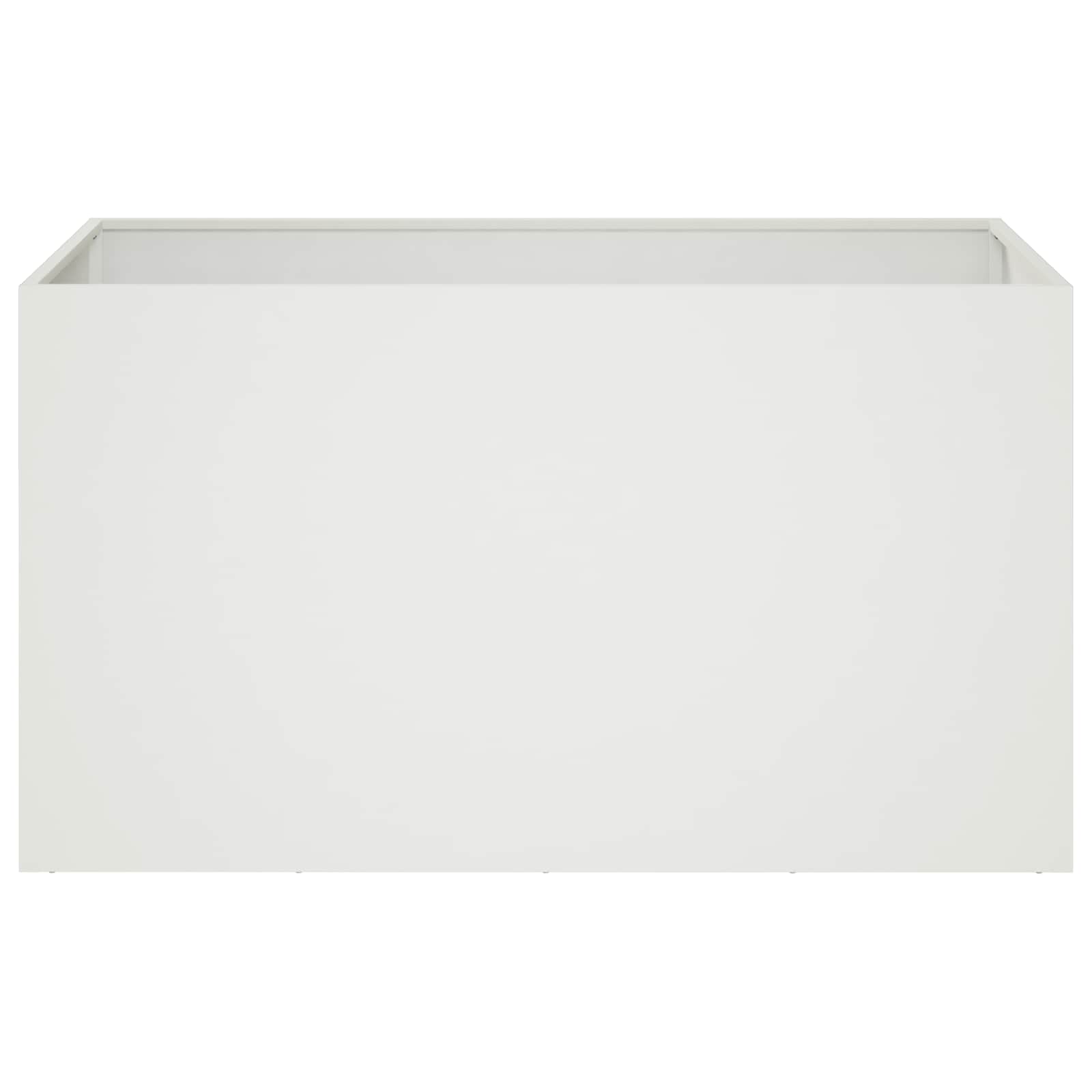 vidaXL Doniczka ogrodowa Biały 80 x 50 x 50 cm Stal zimnogięta