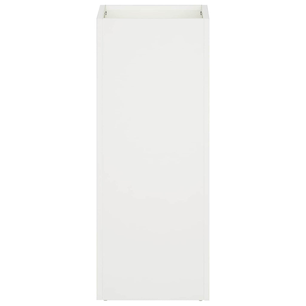 vidaXL Doniczka ogrodowa 2 szt. Biały 20 x 20 x 40 cm Stal zimnogięta