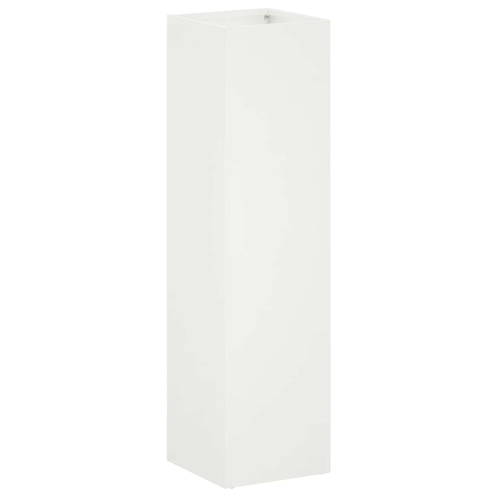 vidaXL Doniczka ogrodowa 2 szt. Biały 20 x 20 x 75 cm Stal zimnogięta