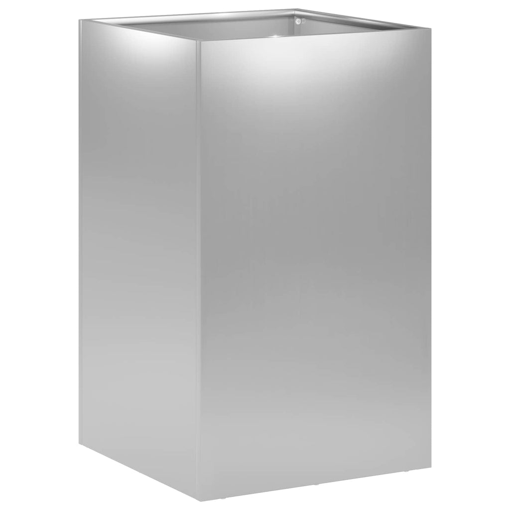 vidaXL Doniczka ogrodowa srebrny 30 x 30 x 50 cm Stal ocynkowana