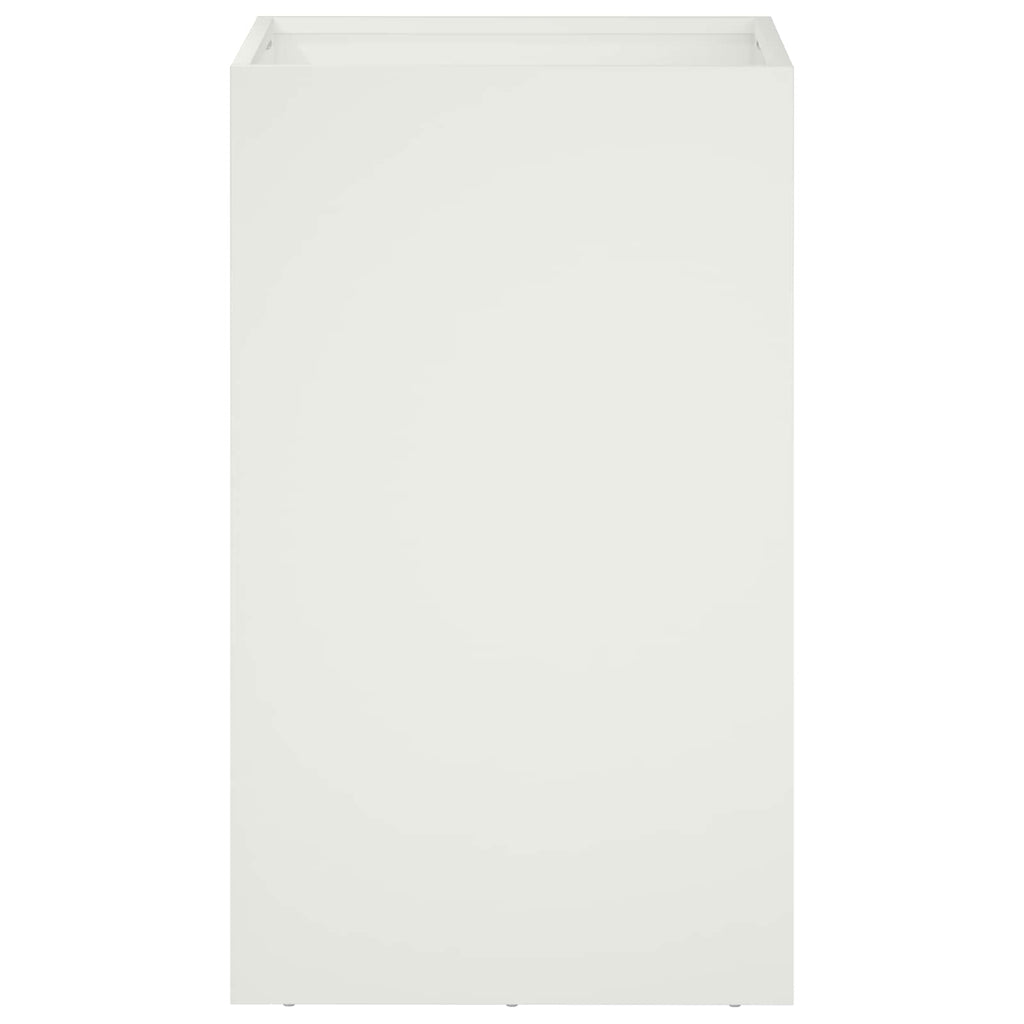 vidaXL Doniczka ogrodowa Biały 40 x 40 x 50 cm Stal zimnogięta