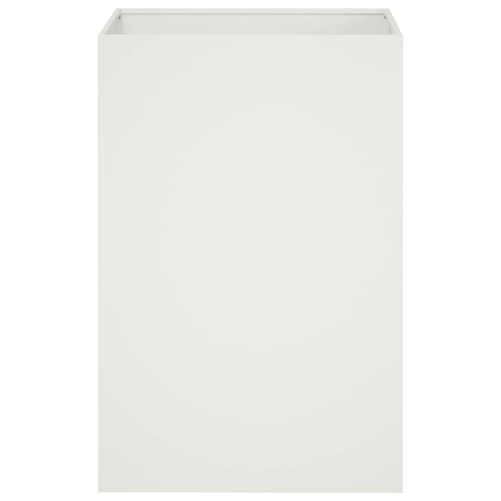 vidaXL Doniczka ogrodowa Biały 40 x 40 x 75 cm Stal zimnogięta