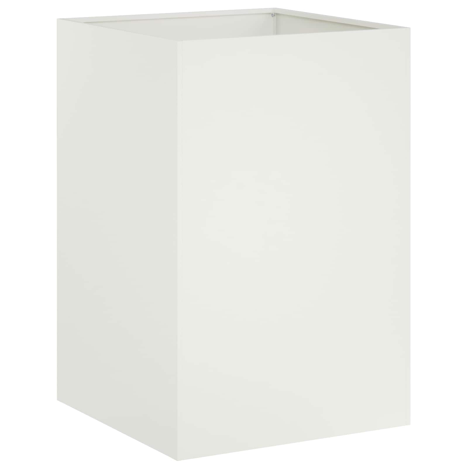 vidaXL Doniczka ogrodowa 2 szt. Biały 40 x 40 x 75 cm Stal zimnogięta