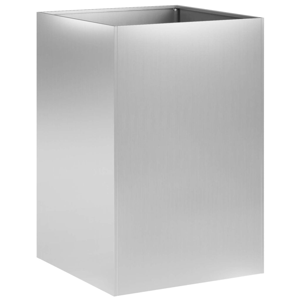 vidaXL Doniczka ogrodowa srebrny 40 x 40 x 75 cm Stal ocynkowana