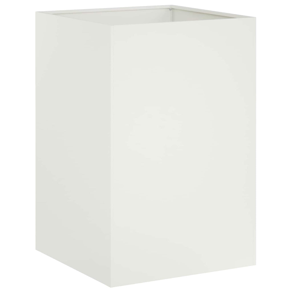 vidaXL Doniczka ogrodowa Biały 50 x 50 x 75 cm Stal zimnogięta