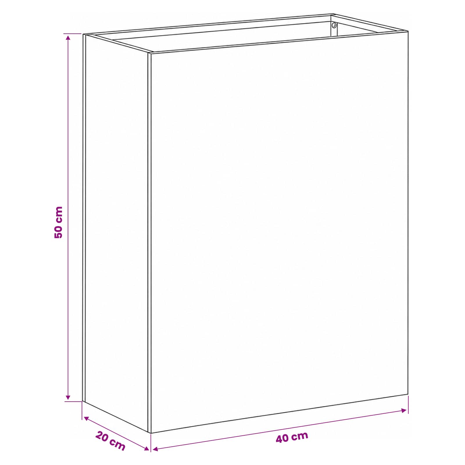 vidaXL Doniczka ogrodowa 2 szt. Czarny 40 x 20 x 50 cm Stal zimnogięta