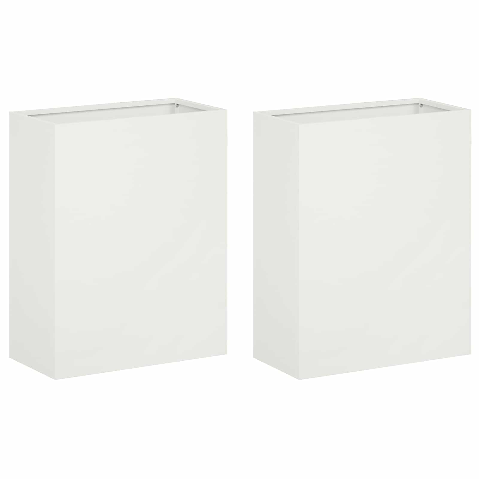 vidaXL Doniczka ogrodowa 2 szt. Biały 40 x 20 x 50 cm Stal zimnogięta
