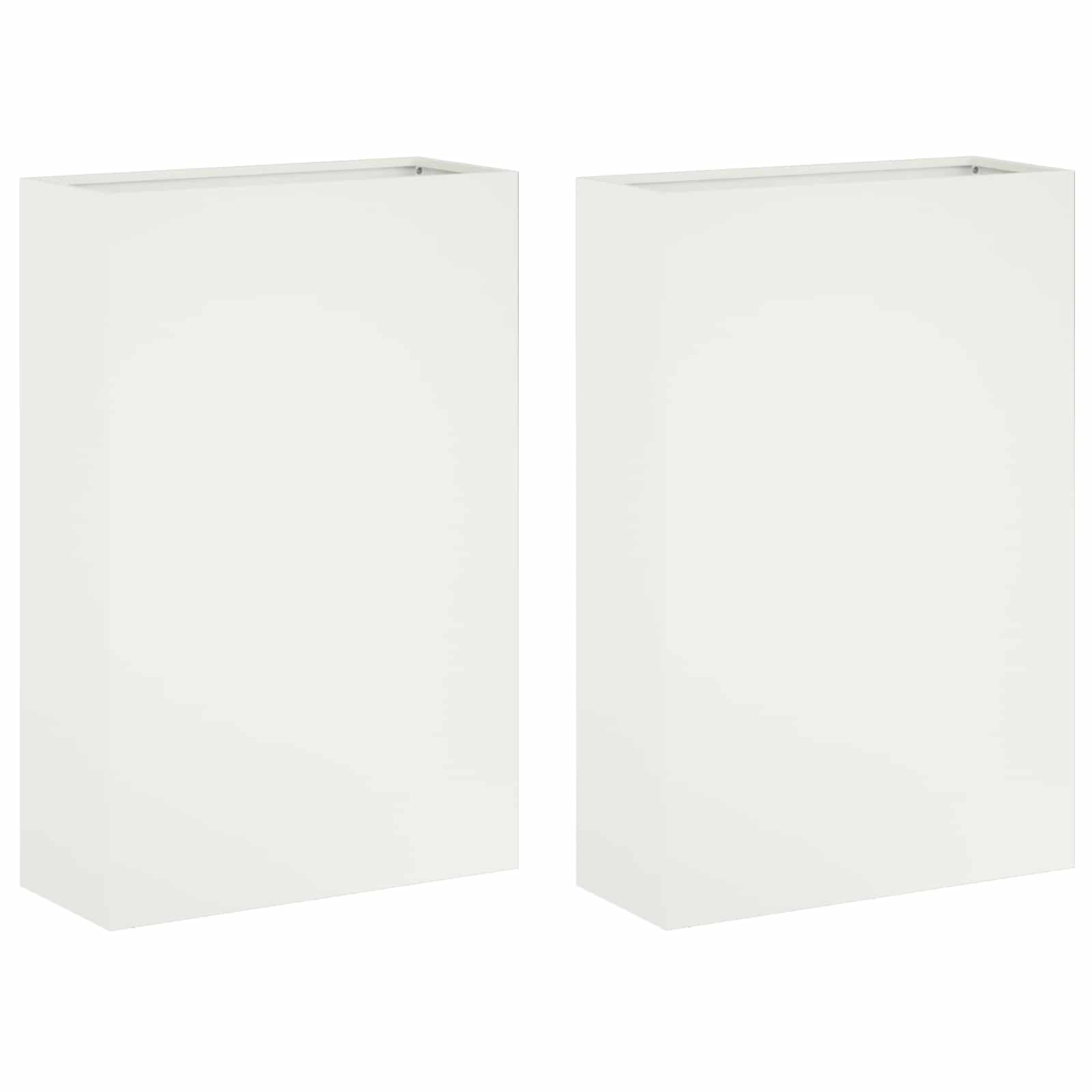 vidaXL Doniczka ogrodowa 2 szt. Biały 40 x 20 x 75 cm Stal zimnogięta