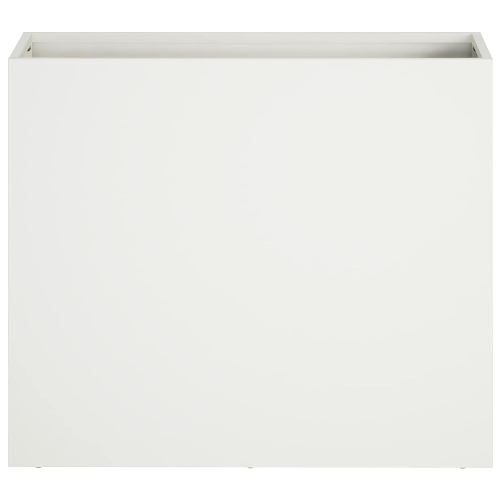 vidaXL Doniczka ogrodowa Biały 50 x 20 x 40 cm Stal zimnogięta