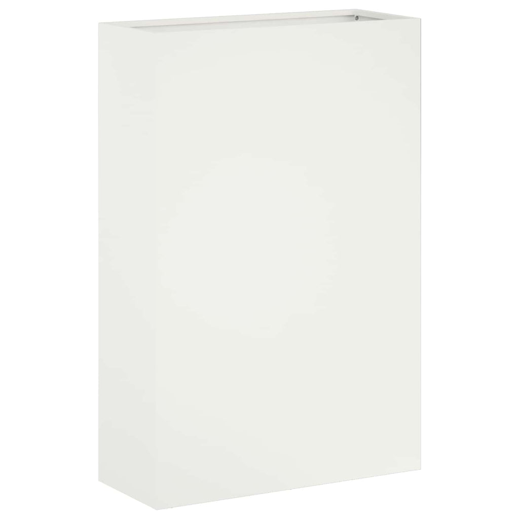 vidaXL Doniczka ogrodowa 2 szt. Biały 50 x 20 x 75 cm Stal zimnogięta