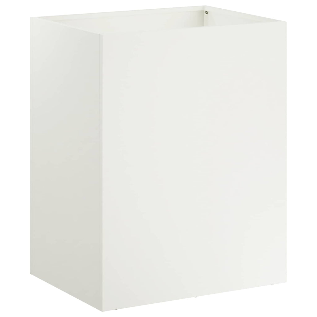 vidaXL Doniczka ogrodowa 2 szt. Biały 40 x 30 x 40 cm Stal zimnogięta