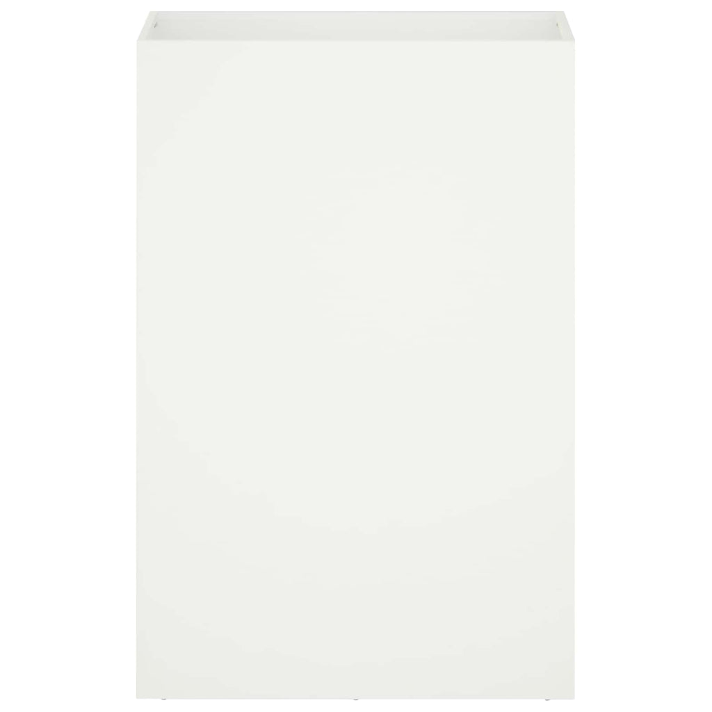 vidaXL Doniczka ogrodowa Biały 40 x 30 x 75 cm Stal zimnogięta