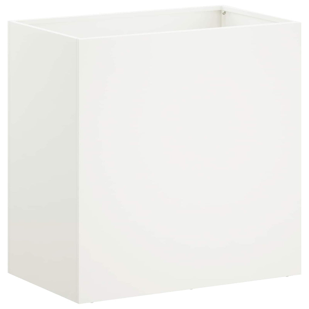 vidaXL Doniczka ogrodowa 2 szt. Biały 50 x 30 x 40 cm Stal zimnogięta