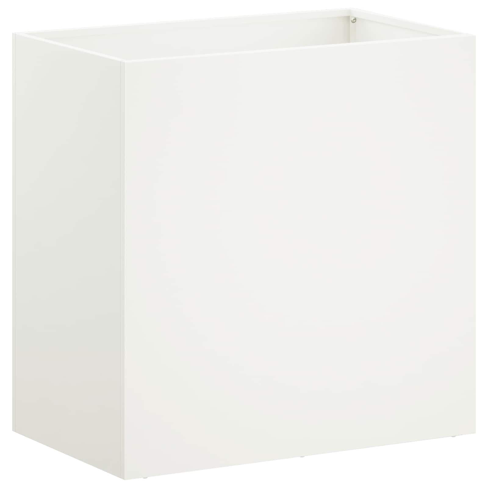 vidaXL Doniczka ogrodowa 2 szt. Biały 50 x 30 x 40 cm Stal zimnogięta