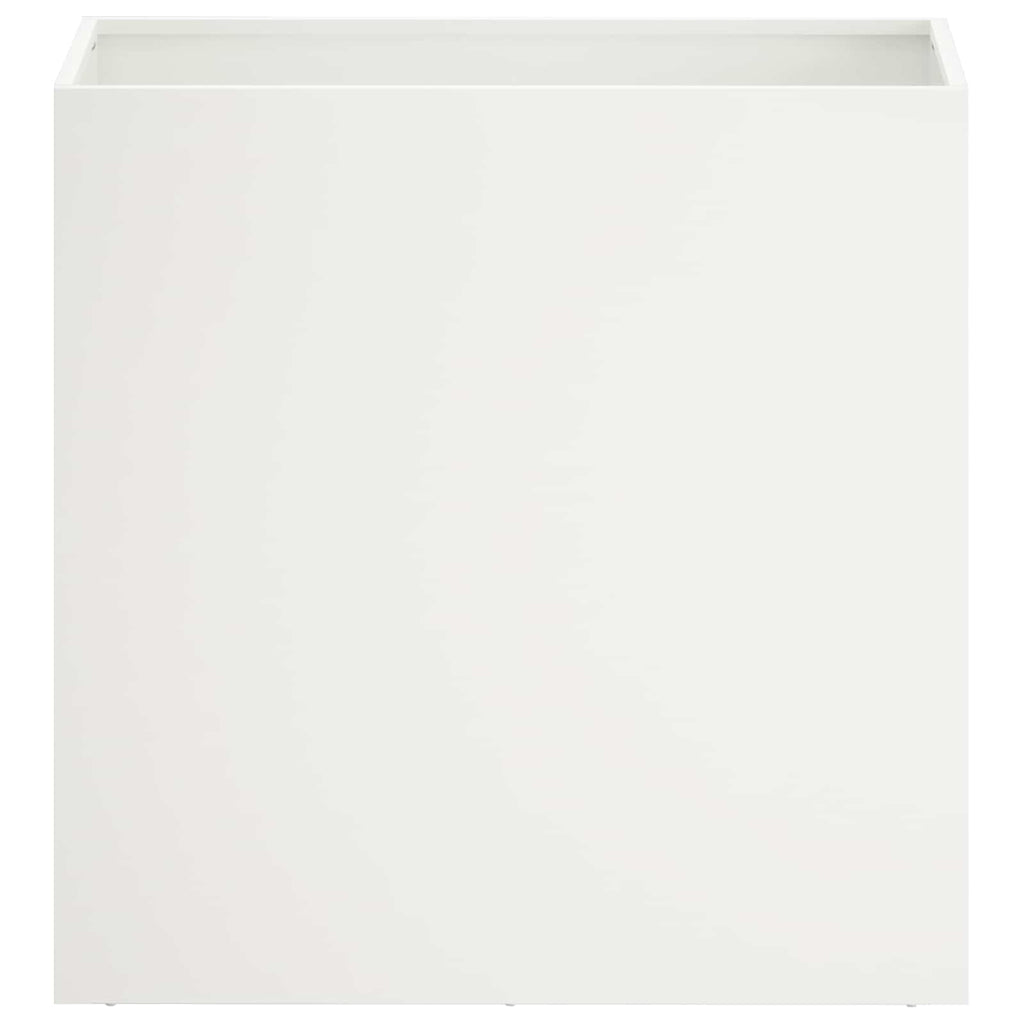 vidaXL Doniczka ogrodowa 2 szt. Biały 50 x 30 x 40 cm Stal zimnogięta