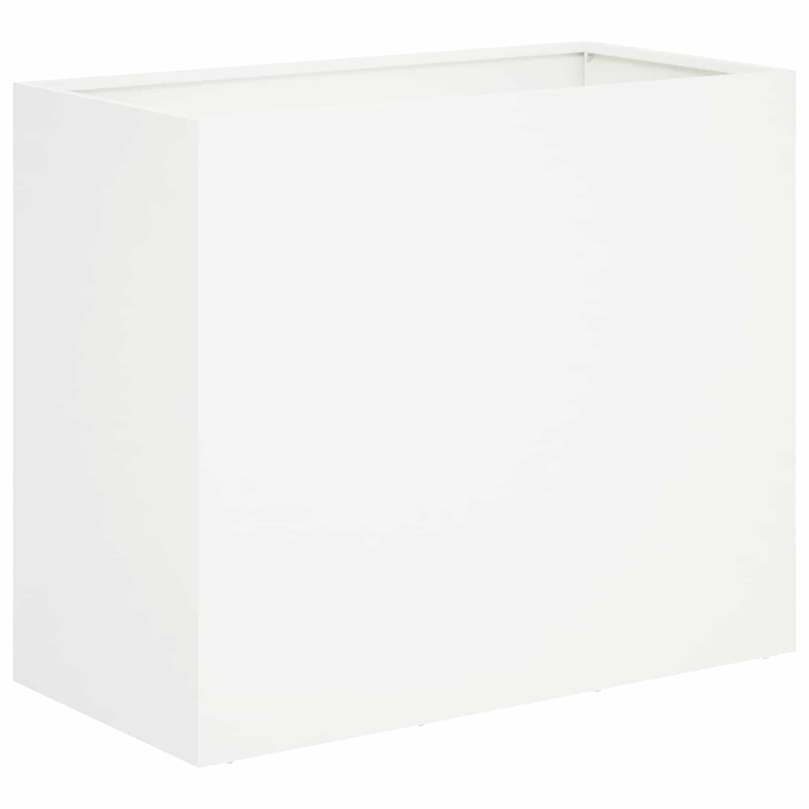 vidaXL Doniczka ogrodowa 2 szt. Biały 60 x 30 x 40 cm Stal zimnogięta