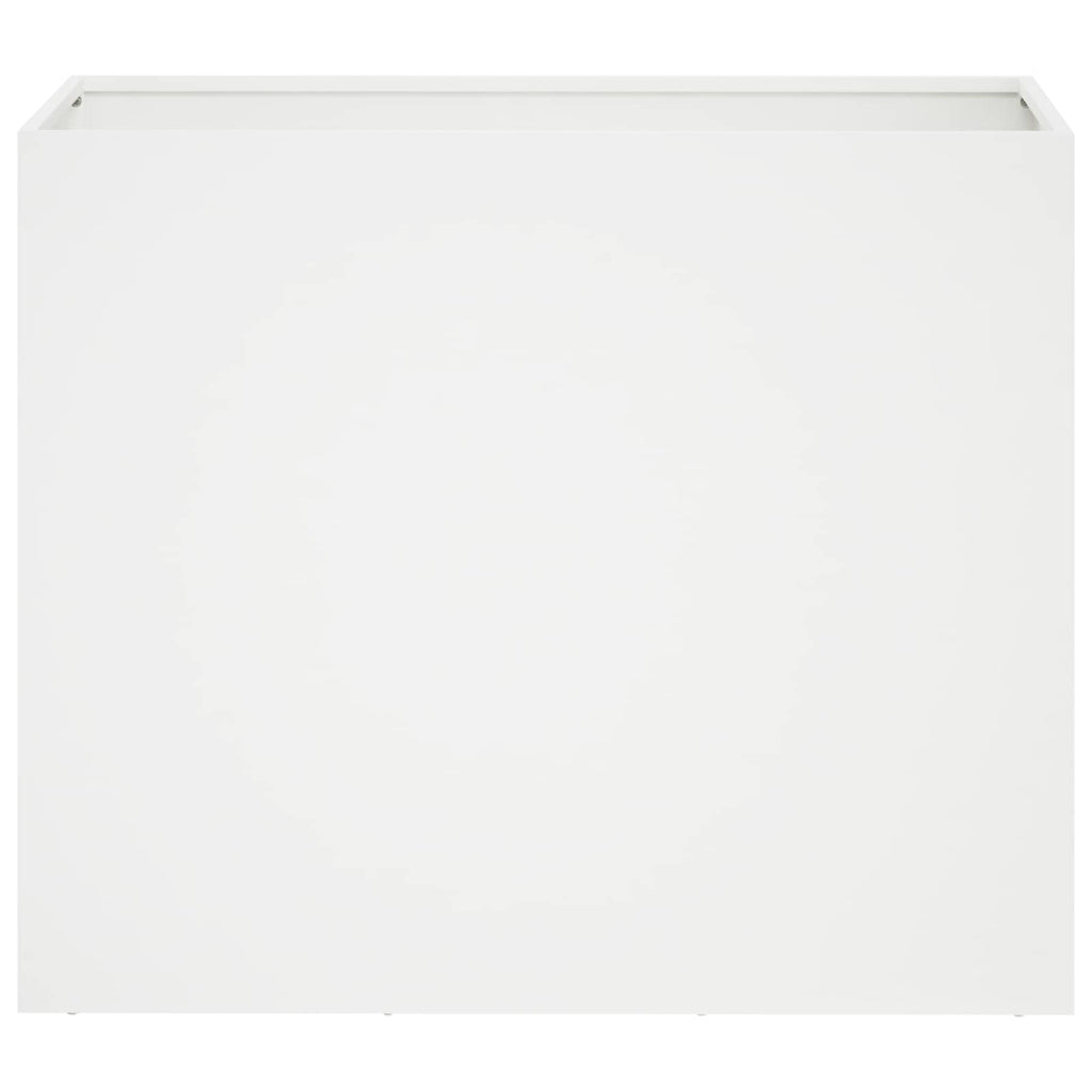 vidaXL Doniczka ogrodowa 2 szt. Biały 60 x 30 x 40 cm Stal zimnogięta