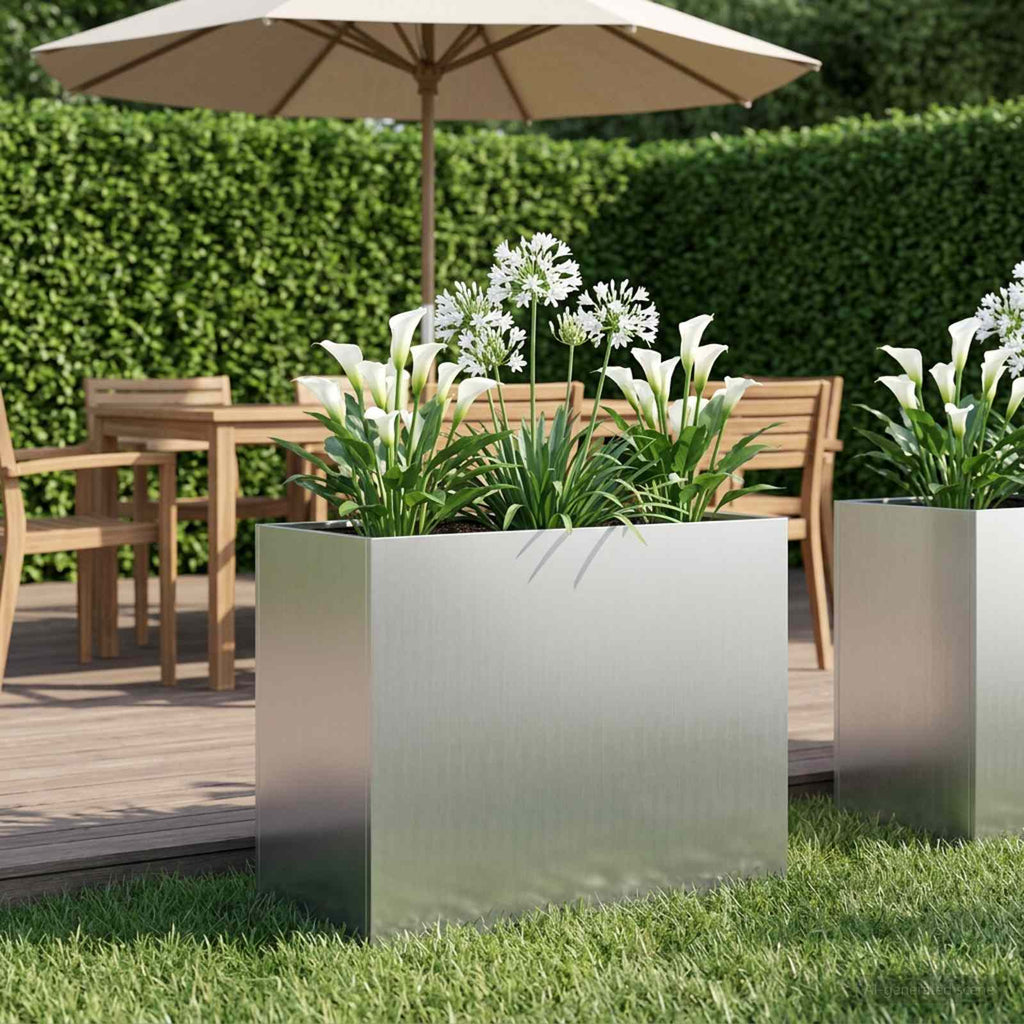 vidaXL Doniczka ogrodowa srebrny 60 x 30 x 40 cm Stal ocynkowana