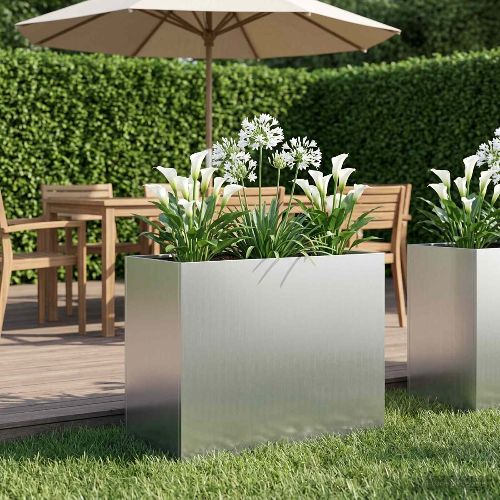 vidaXL Doniczka ogrodowa srebrny 60 x 30 x 50 cm Stal ocynkowana