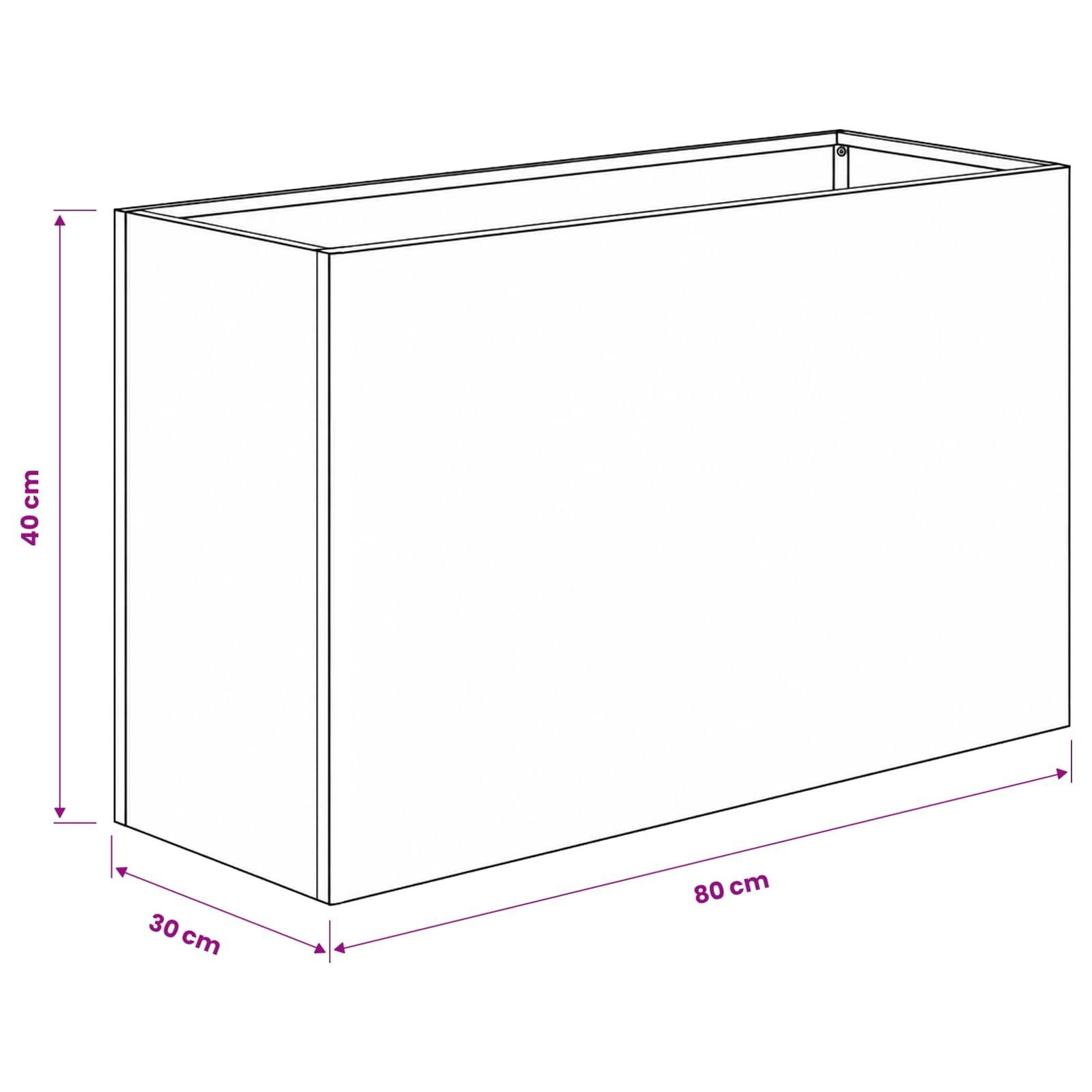 vidaXL Doniczka ogrodowa 2 szt. Czarny 80 x 30 x 40 cm Stal zimnogięta