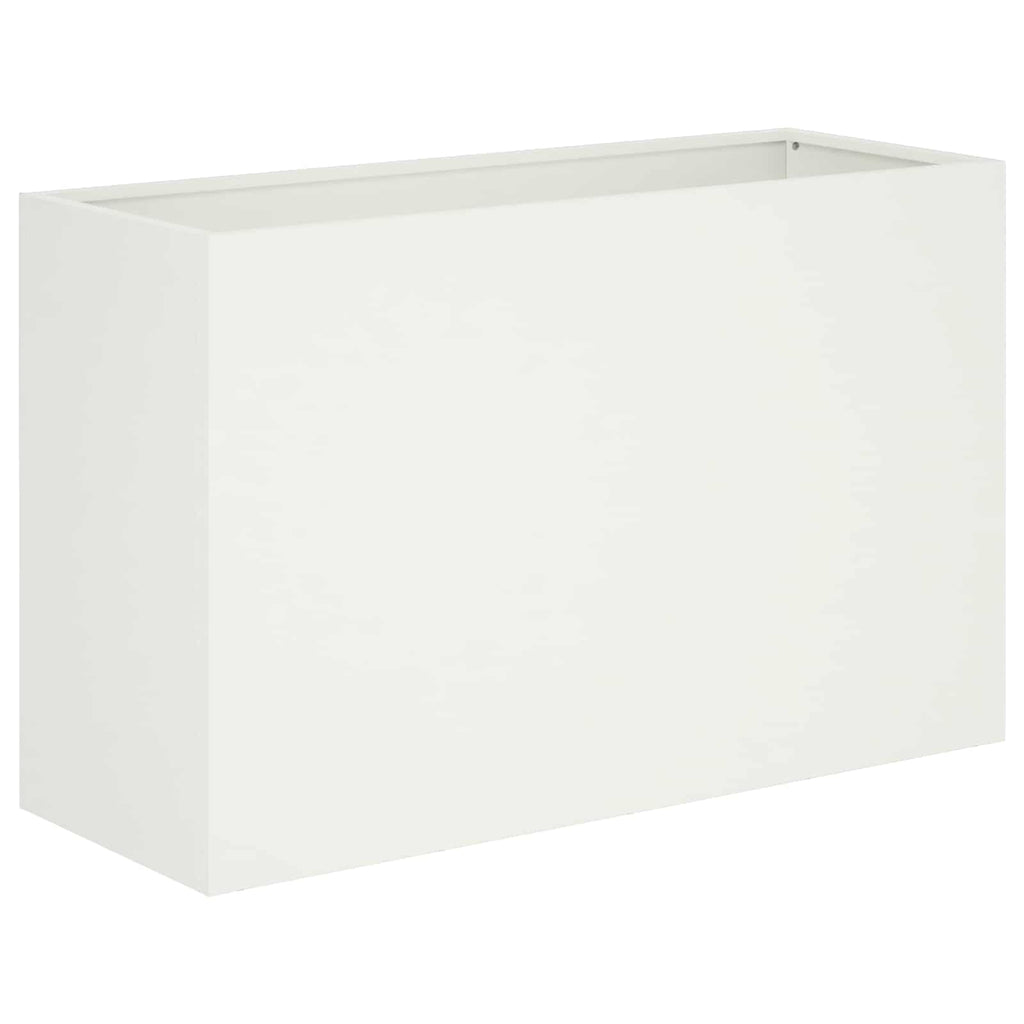 vidaXL Doniczka ogrodowa Biały 80 x 30 x 40 cm Stal zimnogięta