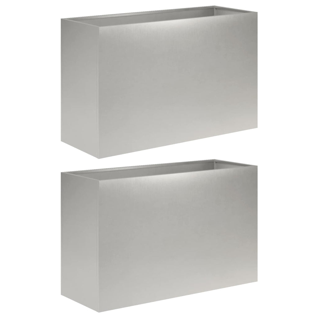 vidaXL Doniczka ogrodowa 2 szt. srebrny 80 x 30 x 40 cm
