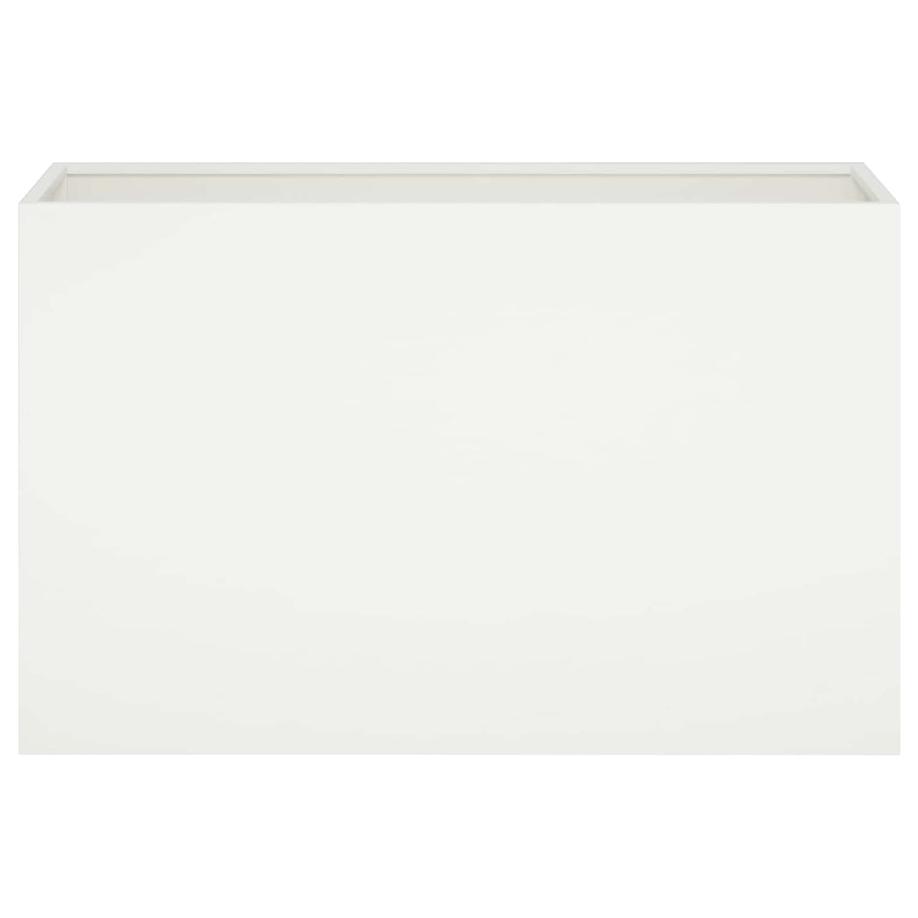 vidaXL Doniczka ogrodowa Biały 80 x 30 x 50 cm Stal zimnogięta