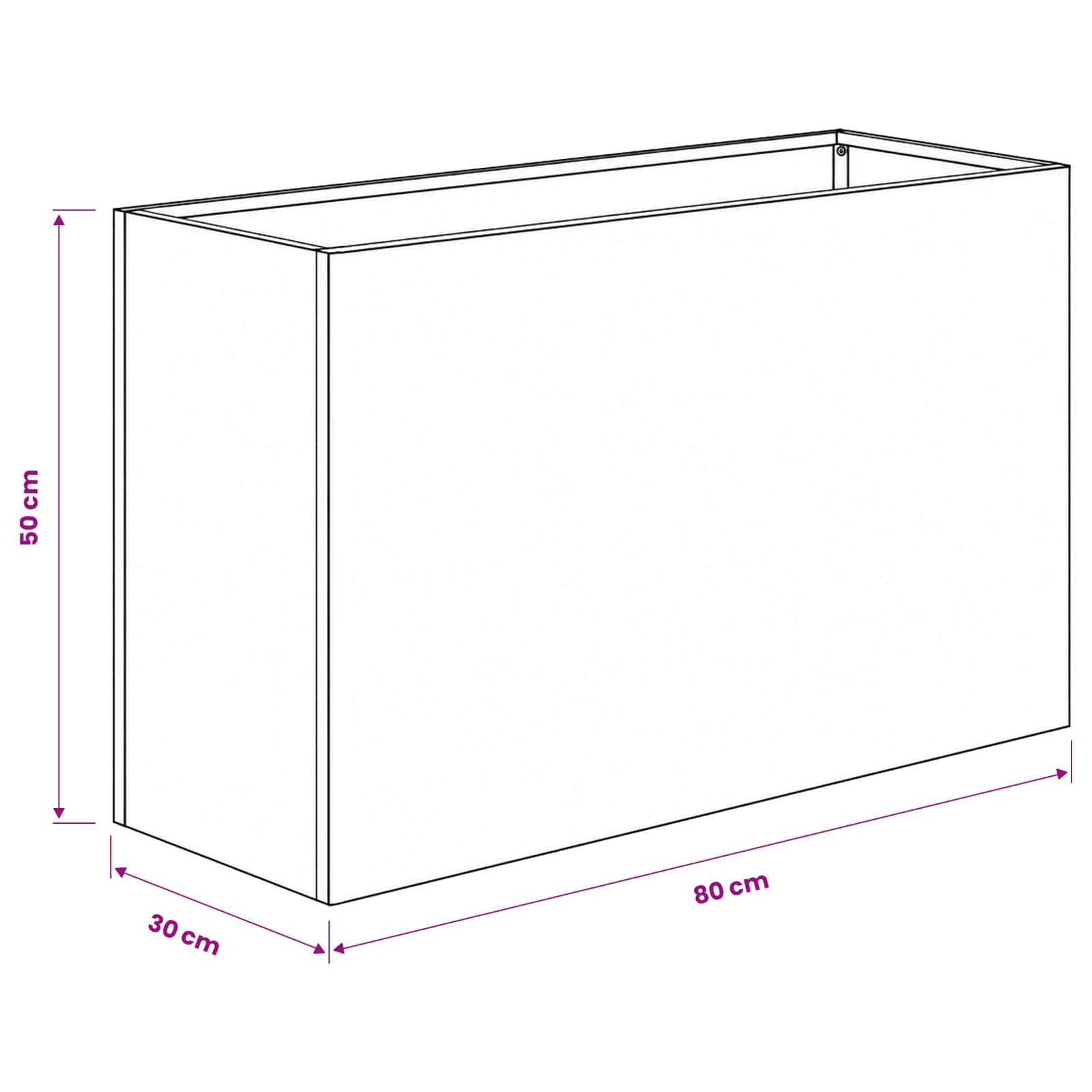 vidaXL Doniczka ogrodowa antracytowy 80 x 30 x 50 cm Stal zimnogięta
