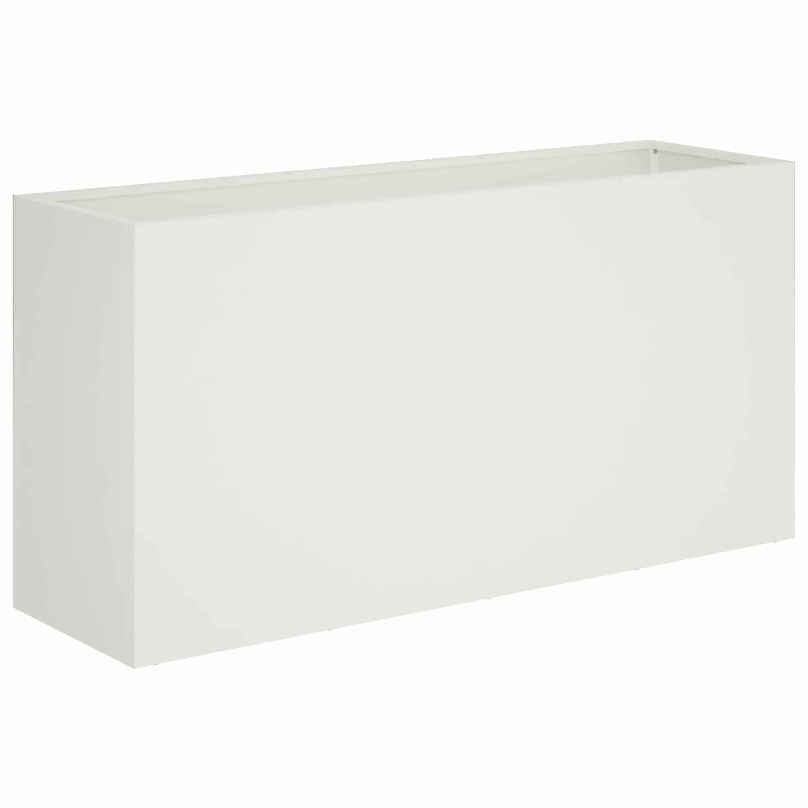vidaXL Doniczka ogrodowa Biały 100 x 30 x 40 cm Stal zimnogięta